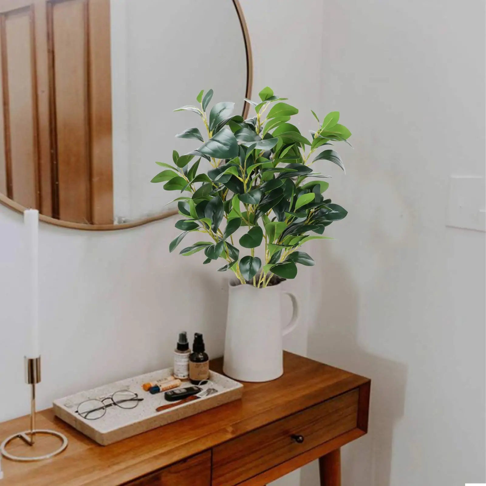 3PCS Artificial Decorative Plants Faux Greenery for Home Indoor Outdoor Garden Balcony Decor Hight Quality Green Leaves