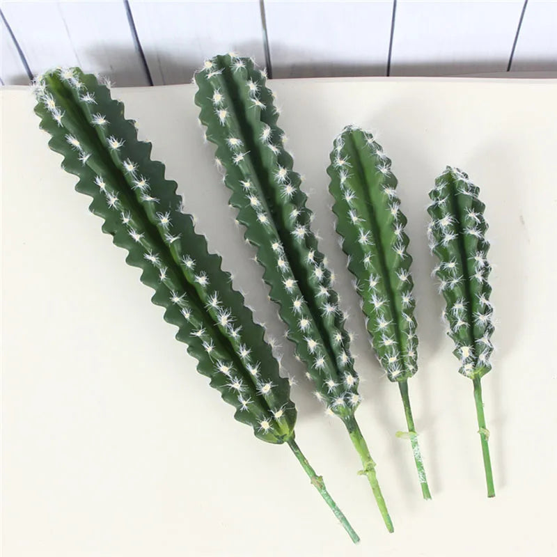 Single Artificial Flower Simulation Plant Cactus Green Leaf For Home Garden Wedding Party Decoration DIY Plant Wall  Accessories