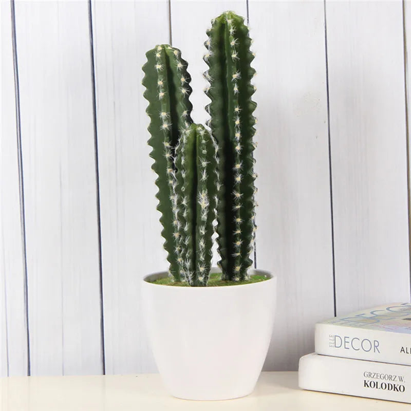 Single Artificial Flower Simulation Plant Cactus Green Leaf For Home Garden Wedding Party Decoration DIY Plant Wall  Accessories