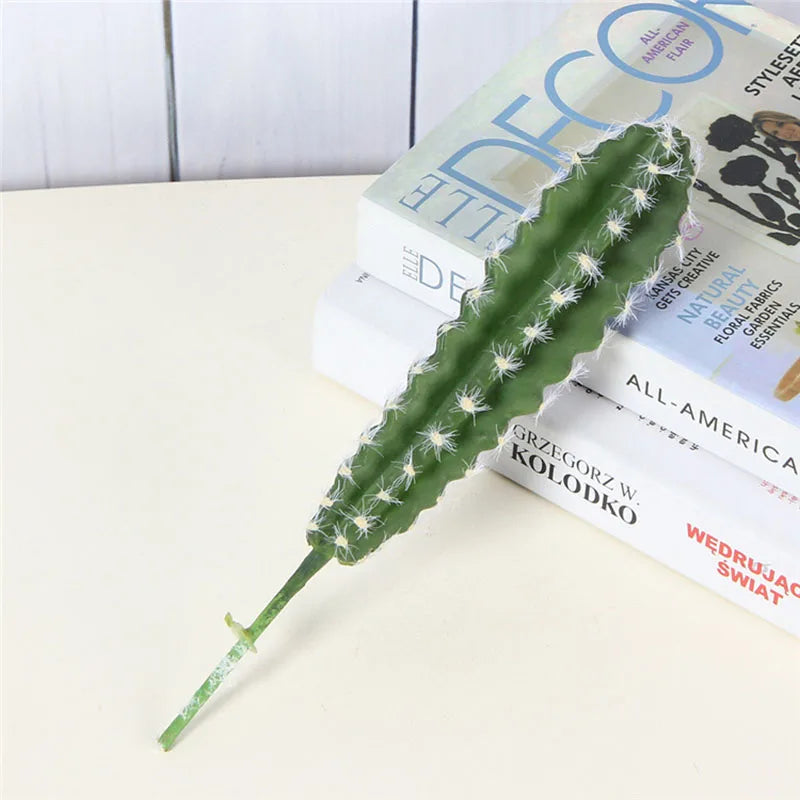Single Artificial Flower Simulation Plant Cactus Green Leaf For Home Garden Wedding Party Decoration DIY Plant Wall  Accessories