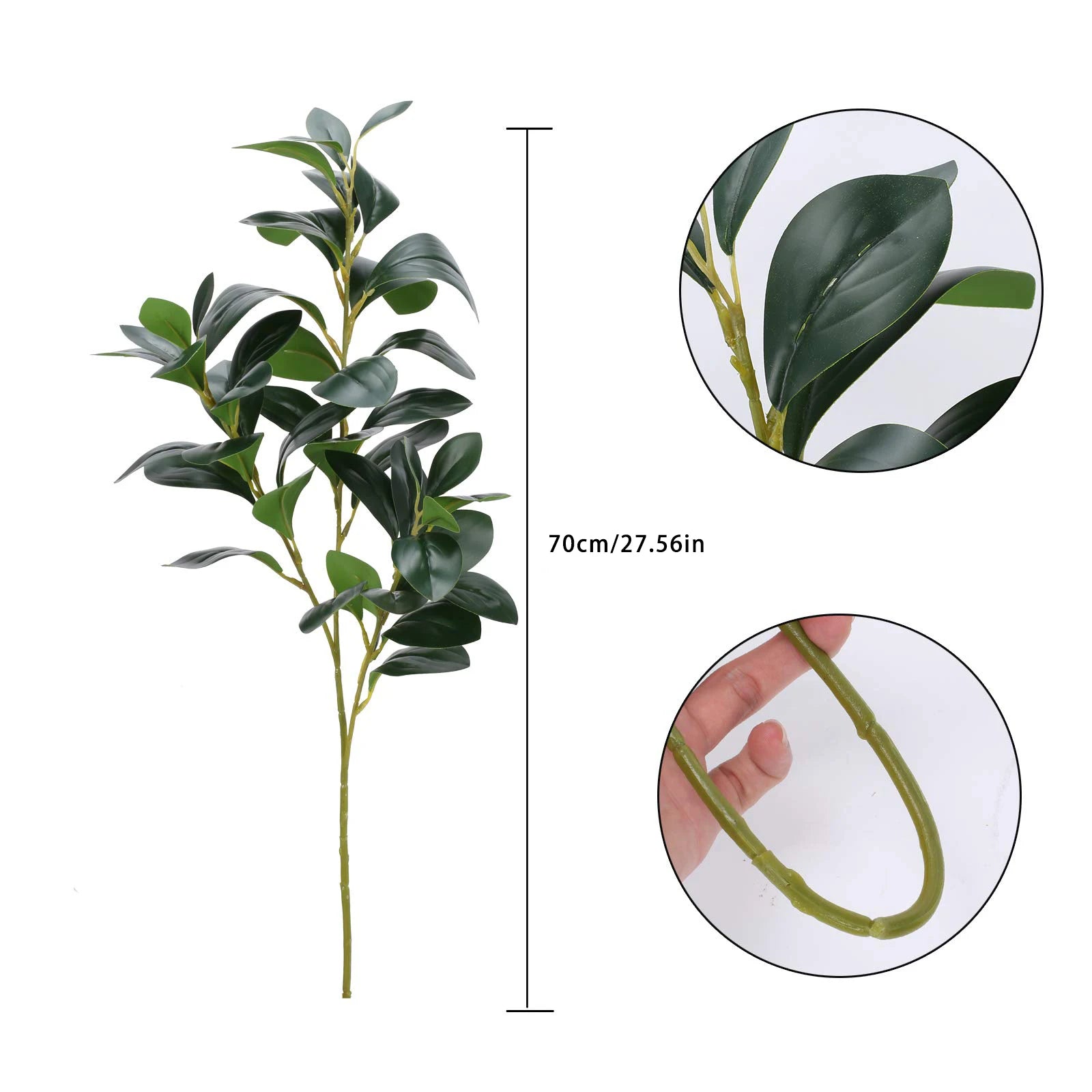 3PCS Artificial Decorative Plants Faux Greenery for Home Indoor Outdoor Garden Balcony Decor Hight Quality Green Leaves