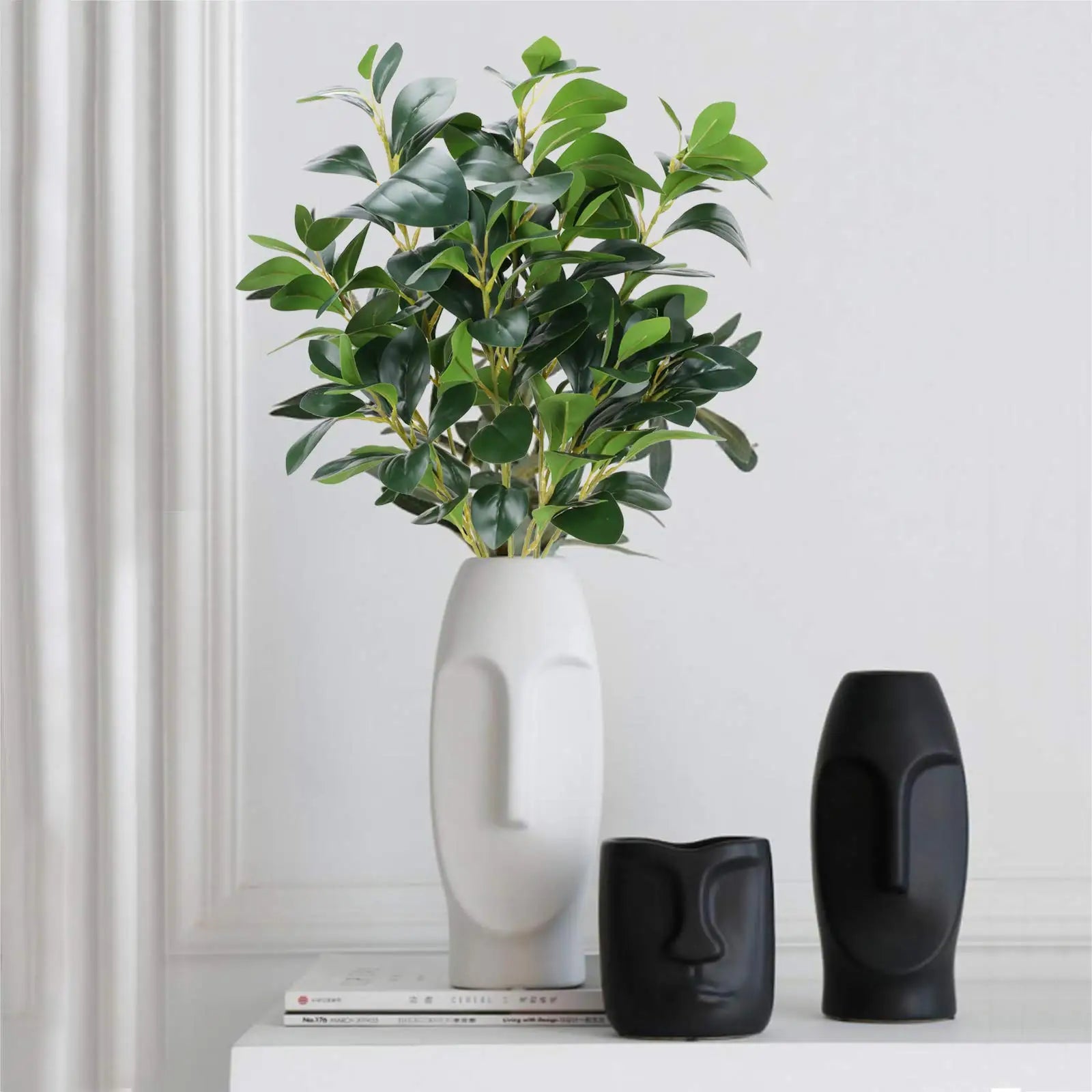3PCS Artificial Decorative Plants Faux Greenery for Home Indoor Outdoor Garden Balcony Decor Hight Quality Green Leaves